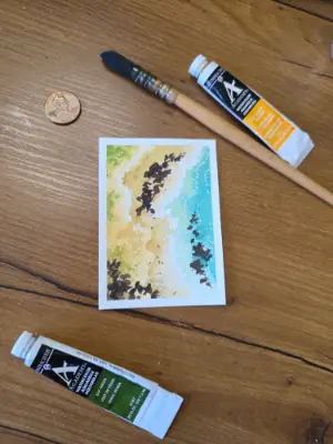 Aerial Paradise aceo art card thumbnail 4