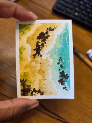 Aerial Paradise aceo art card thumbnail 2