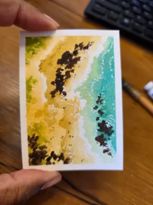 Aerial Paradise aceo art card thumbnail 5