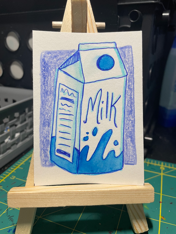 Milk Carton aceo art card