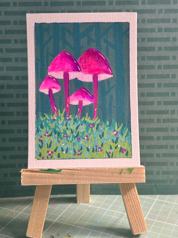 Electric Fungi aceo art card