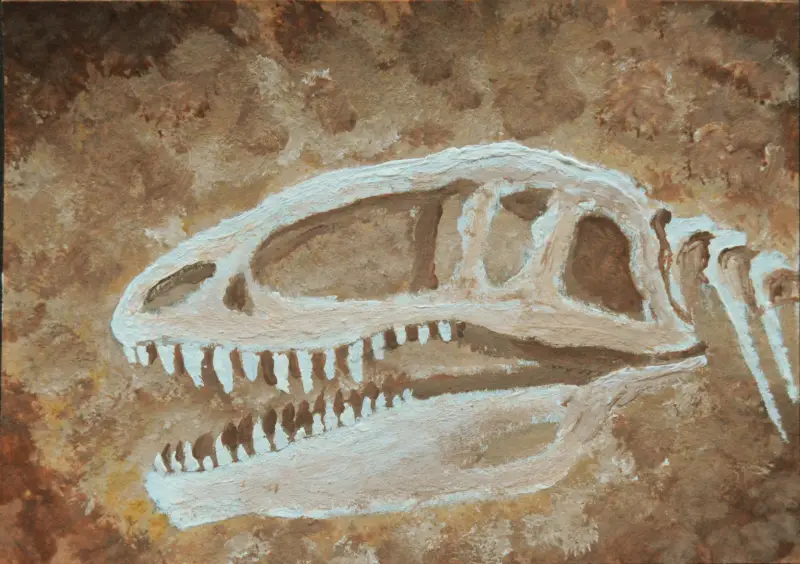 Dino Skull Giganotosaurus aceo art card