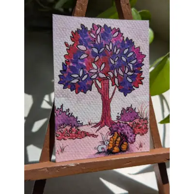 Hopping in Harmony aceo art card thumbnail 1