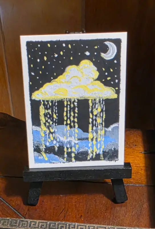 Ethereal Night Rain aceo art card