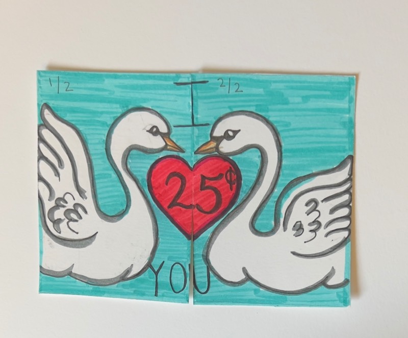 ACEO Original Love Birds aceo art card