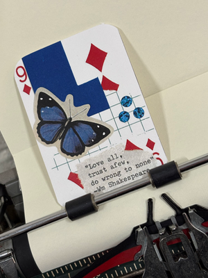 Butterfly Shakespeare quote print by Mazerzine micro collage aceo art card thumbnail 2