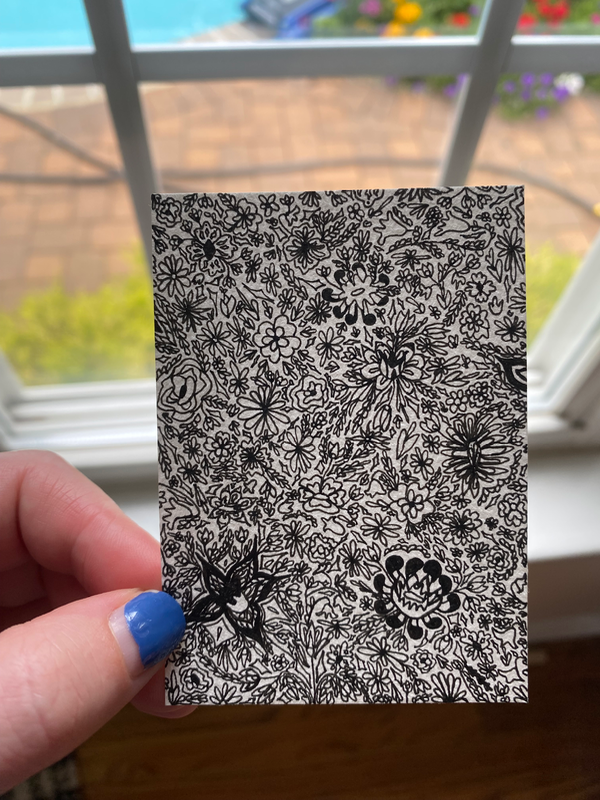 Ink flowers aceo art card