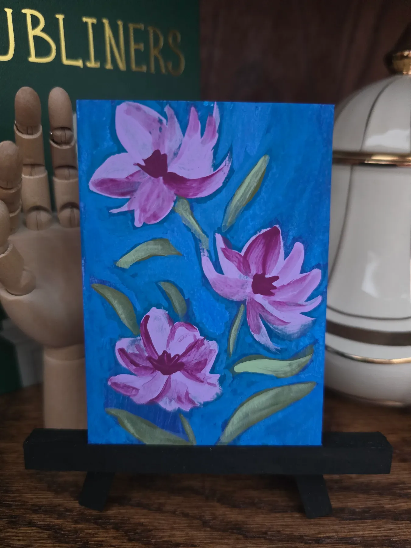 Purple Flower aceo art card