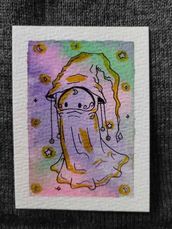 Glowing aceo art card
