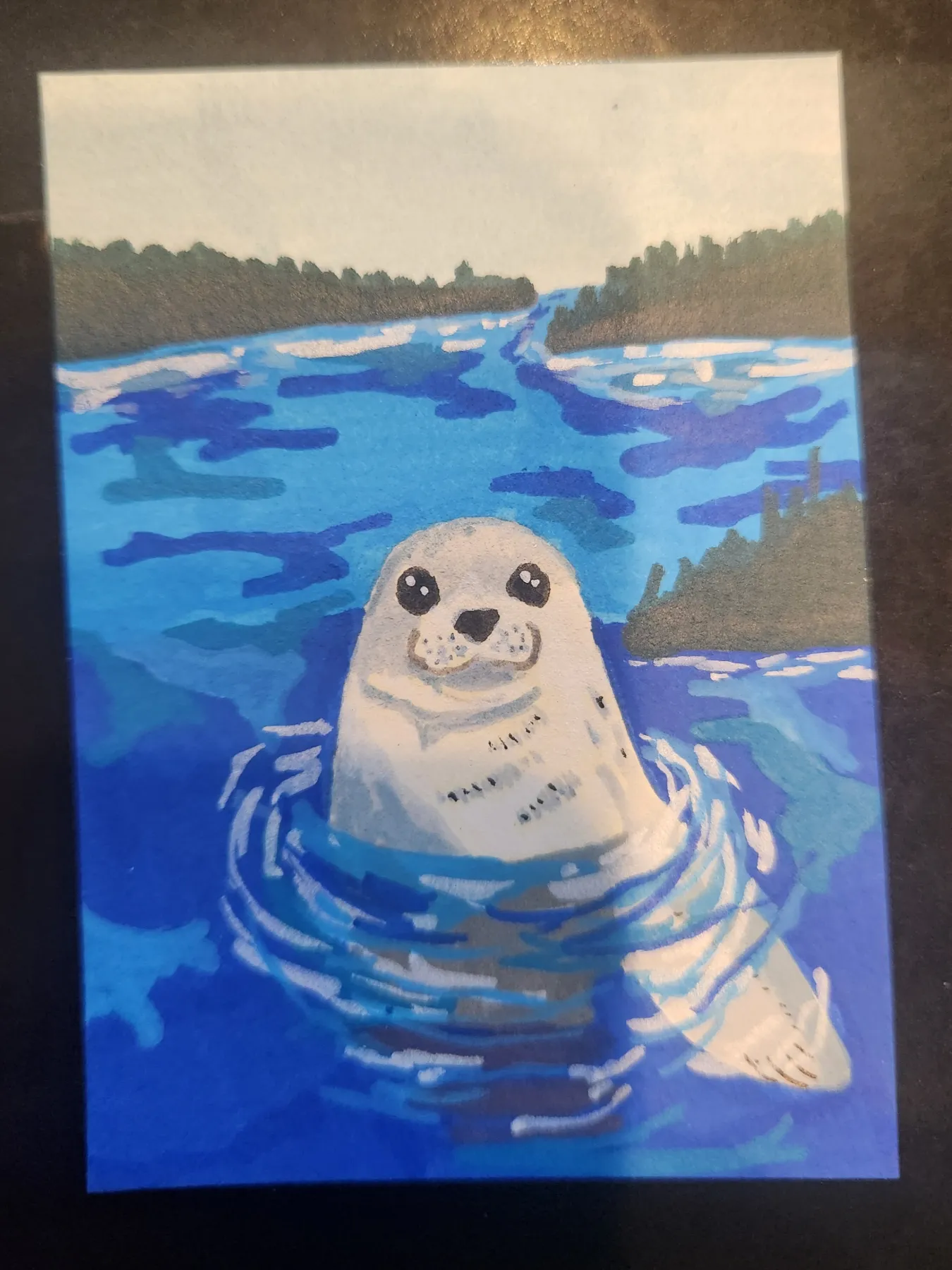 Seal aceo art card
