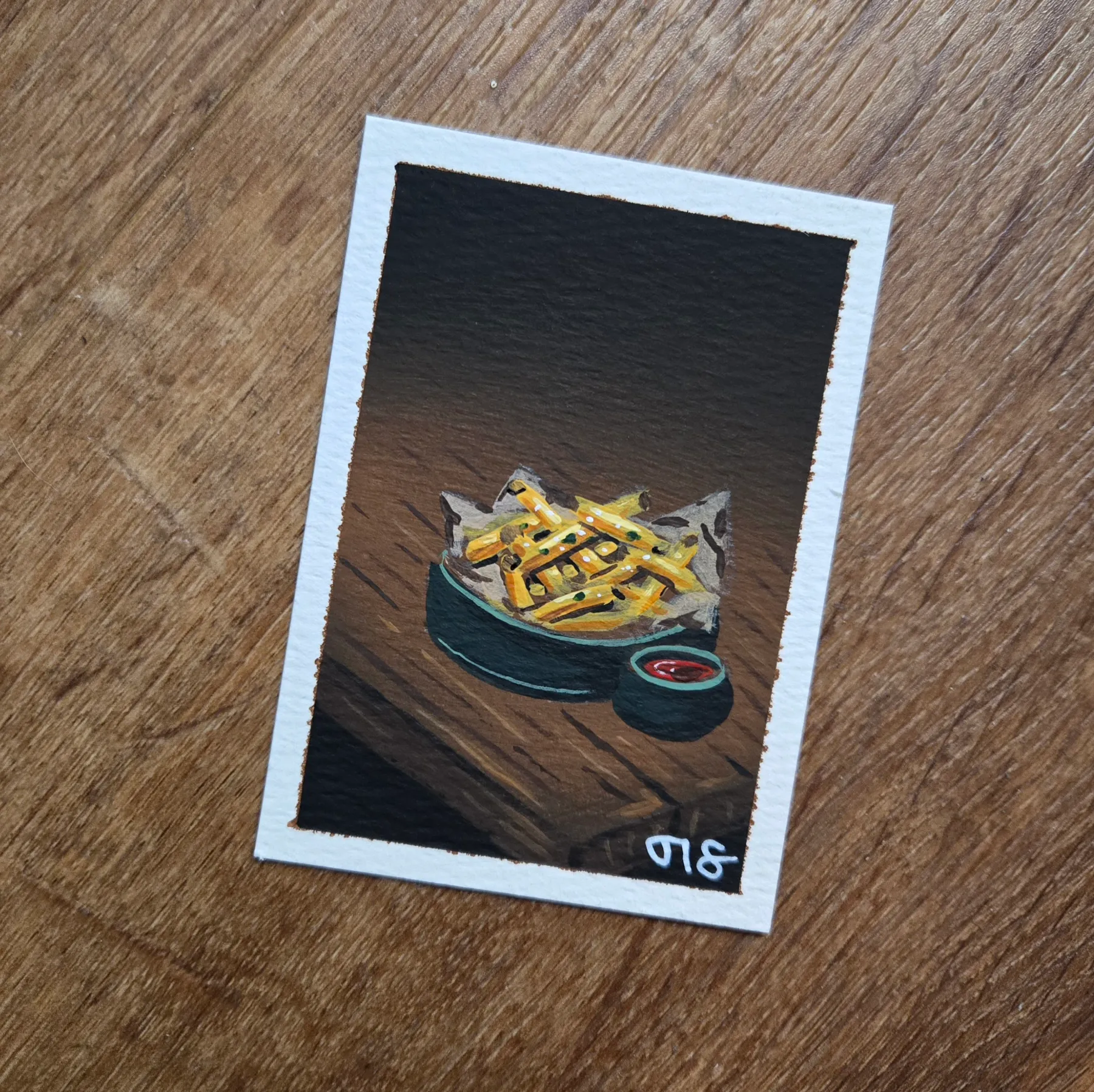 Ketchup and Fries aceo art card