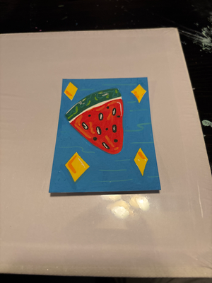 Watermelon Slice 3/3 aceo art card thumbnail 1