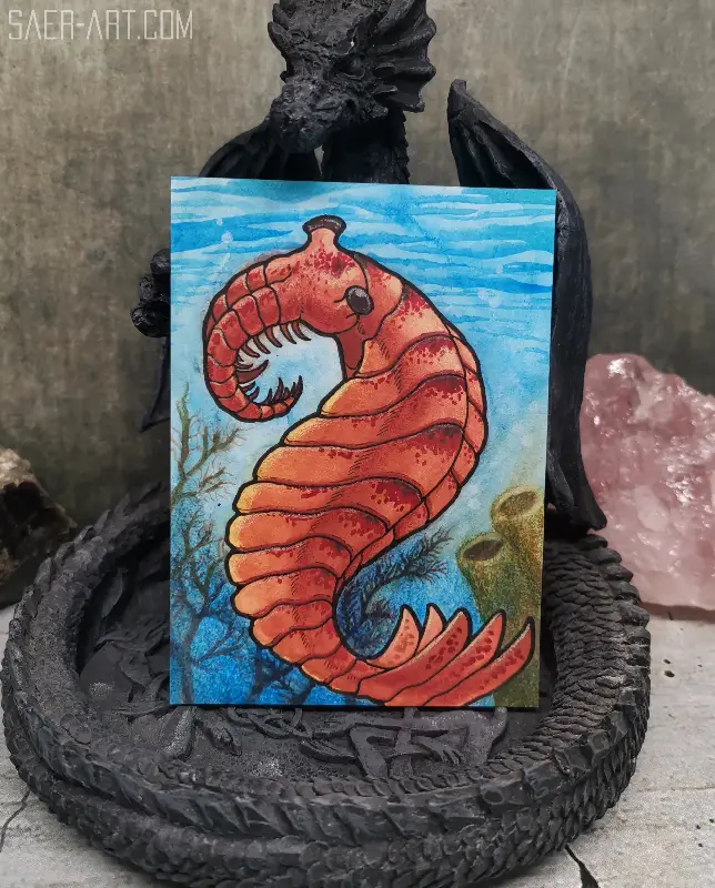 Anomalocaris - Original ACEO aceo art card