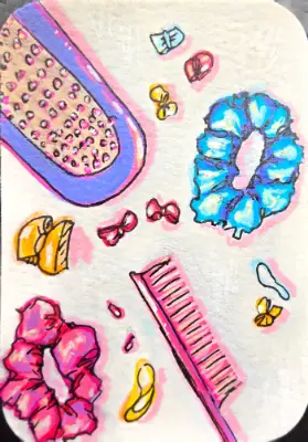 Getting Ready aceo art card thumbnail 1