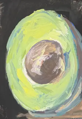 Avocado aceo art card thumbnail 2