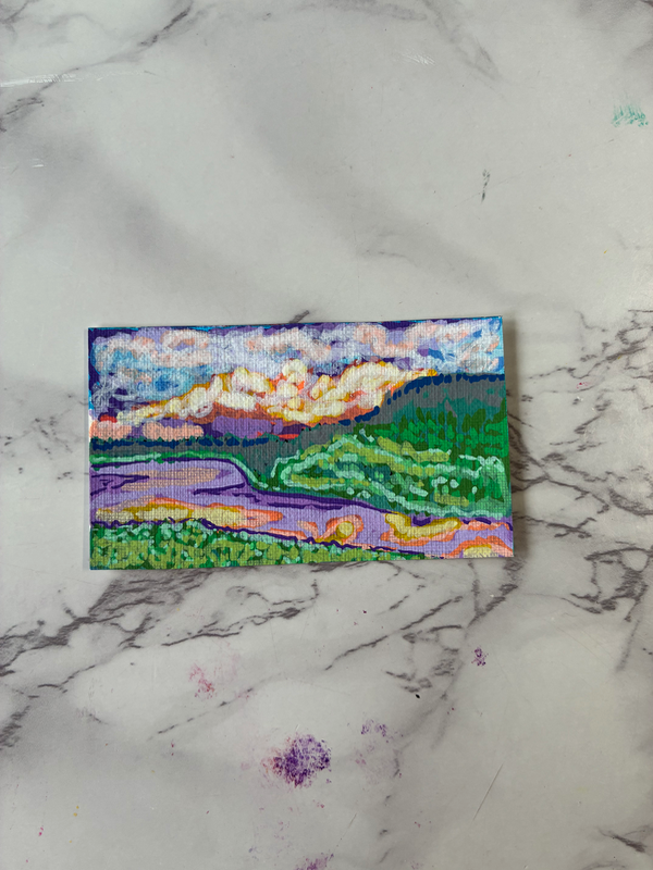 Fluffy Clouds aceo art card