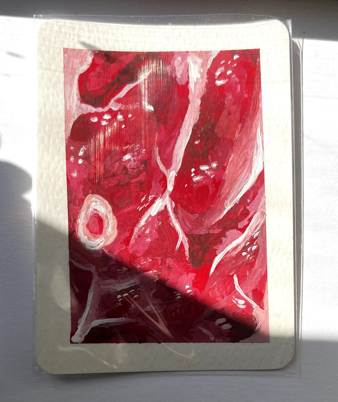 Realistic Meat Painting kb.creations Original Signed ACEO aceo art card