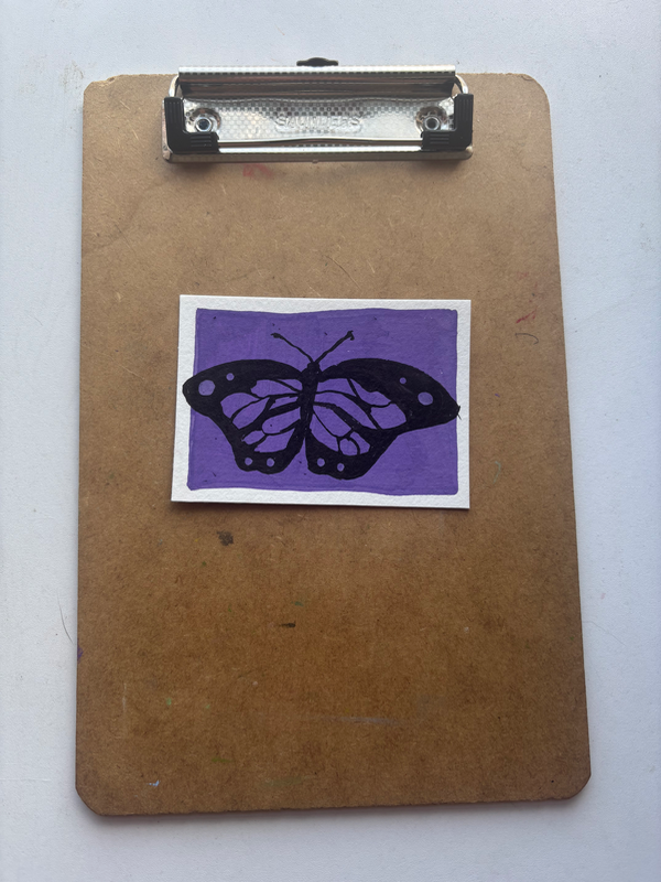 “Purple Butterfly” aceo art card