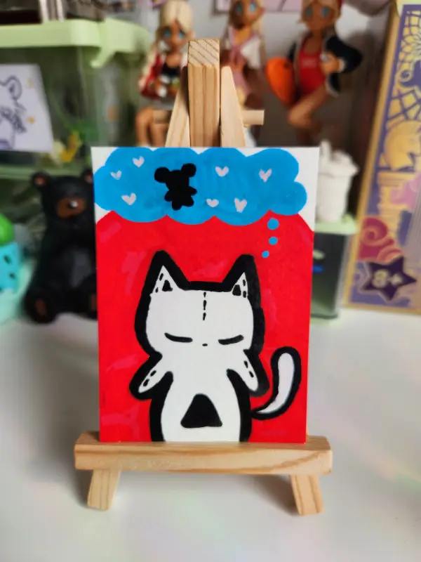 A Game of Dreams and Mice aceo art card