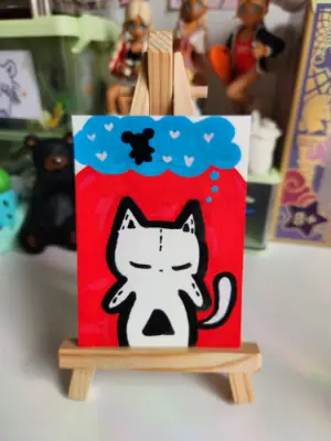 A Game of Dreams and Mice aceo art card thumbnail 1