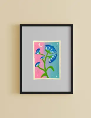 Moonlit Blue aceo art card thumbnail 1