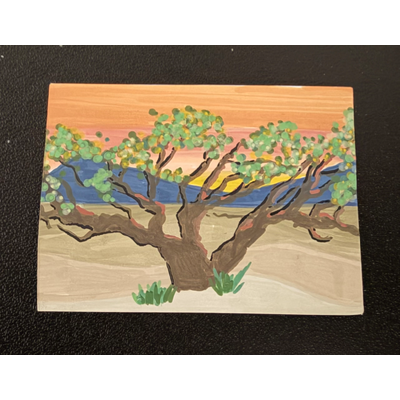 Desert Tree aceo art card thumbnail 2
