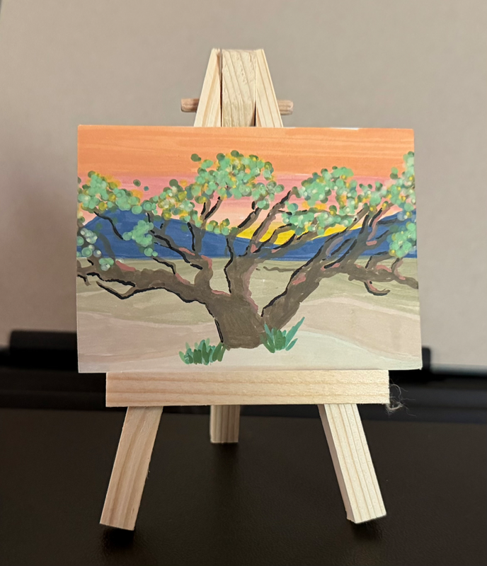 Desert Tree aceo art card