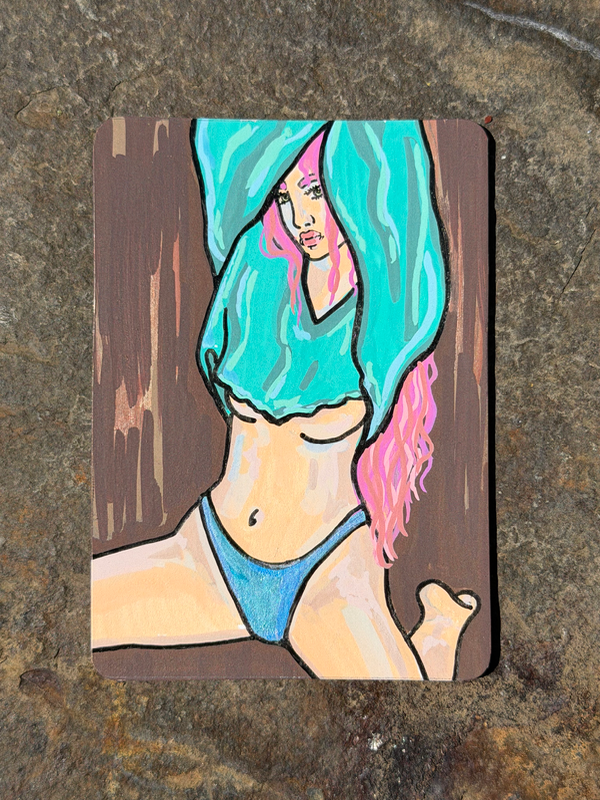Pink aceo art card
