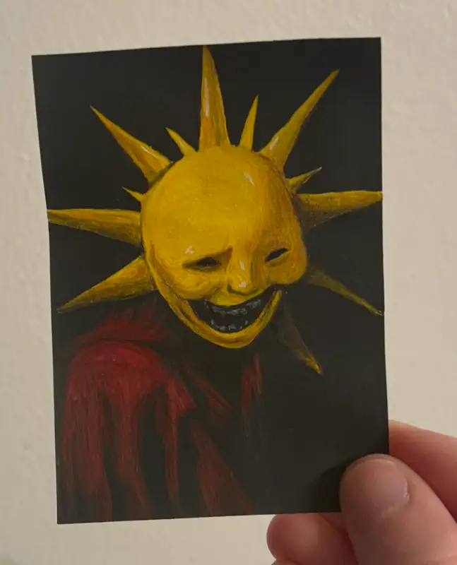 Creepy and Weird Sun (2.5x3.5in) aceo art card