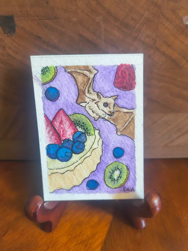 Fruit bat Dreams aceo art card