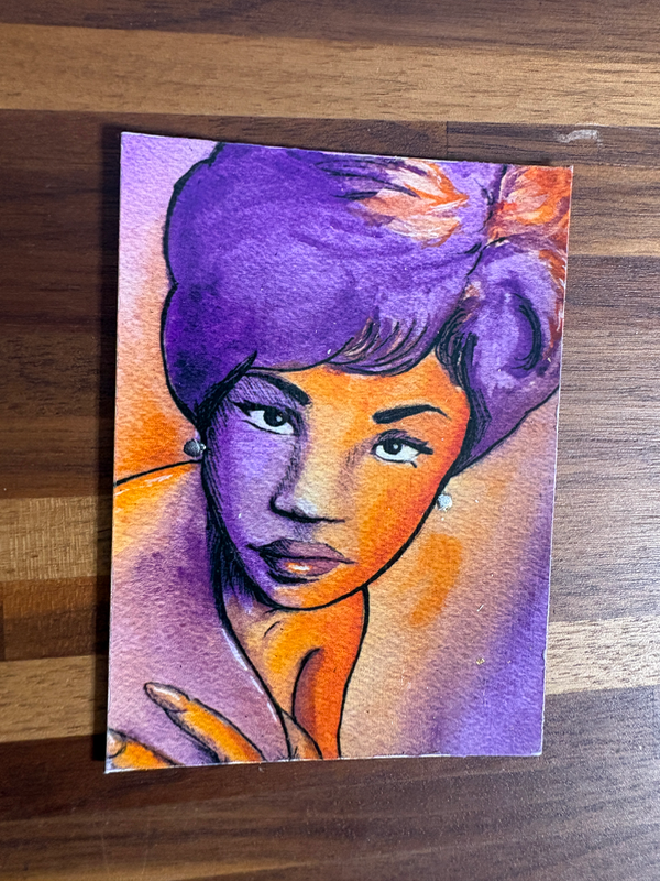 Nancy Wilson OOAK Gold Leaf embellished ACEO aceo art card