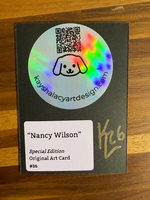 Nancy Wilson OOAK Gold Leaf embellished ACEO aceo art card thumbnail 2