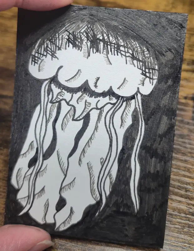 Jellyfish Ink aceo art card