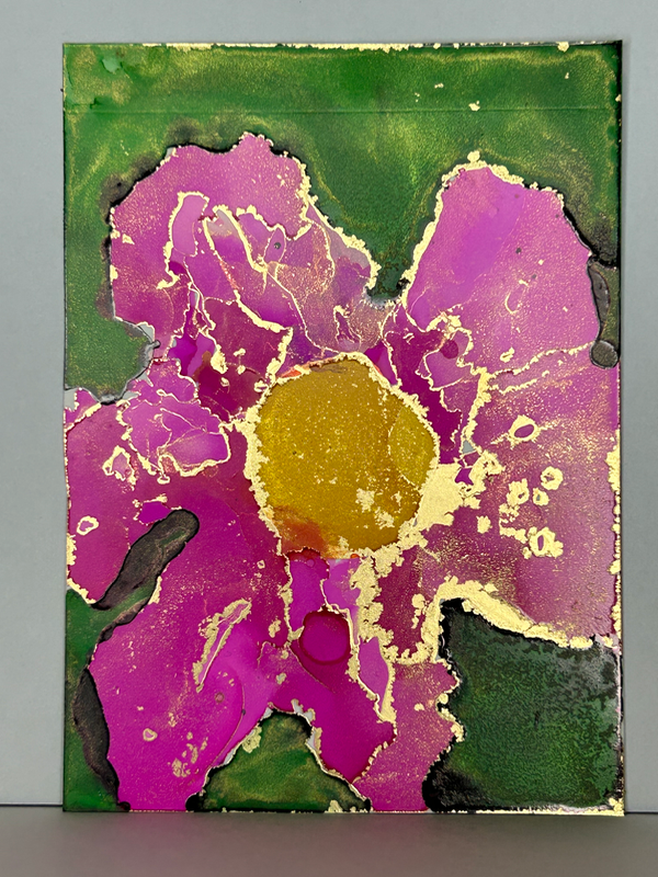 Fuchsia Floral aceo art card