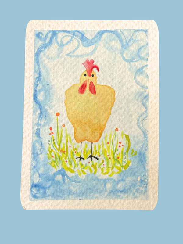 Summertime Chicken aceo art card