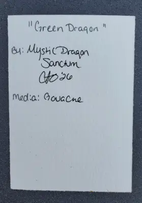 Green Dragon aceo art card thumbnail 2