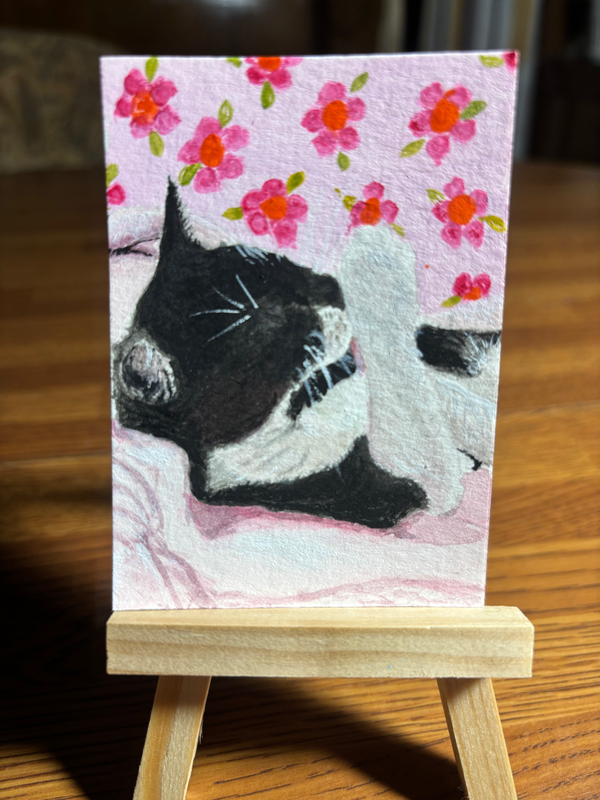 Tidying up the tux aceo art card
