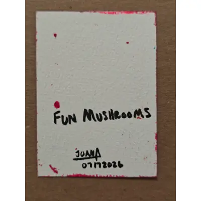 FUN MUSHROOMS aceo art card thumbnail 2
