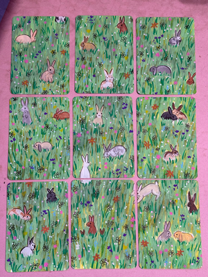 Bunnies Eight aceo art card thumbnail 2