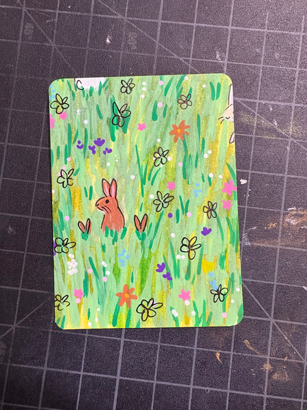 Bunnies Eight aceo art card