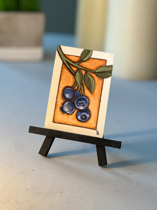 Blueberry aceo art card