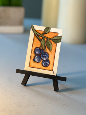 Blueberry aceo art card thumbnail 1