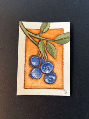 Blueberry aceo art card thumbnail 2