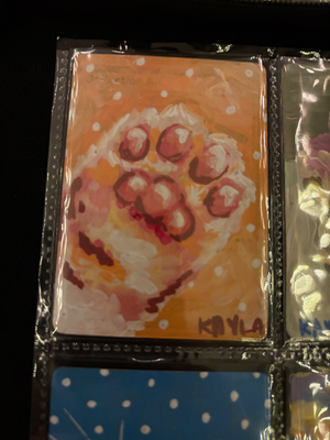 Cat Paw aceo art card thumbnail 2