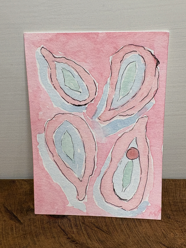 Oyster Positivity aceo art card