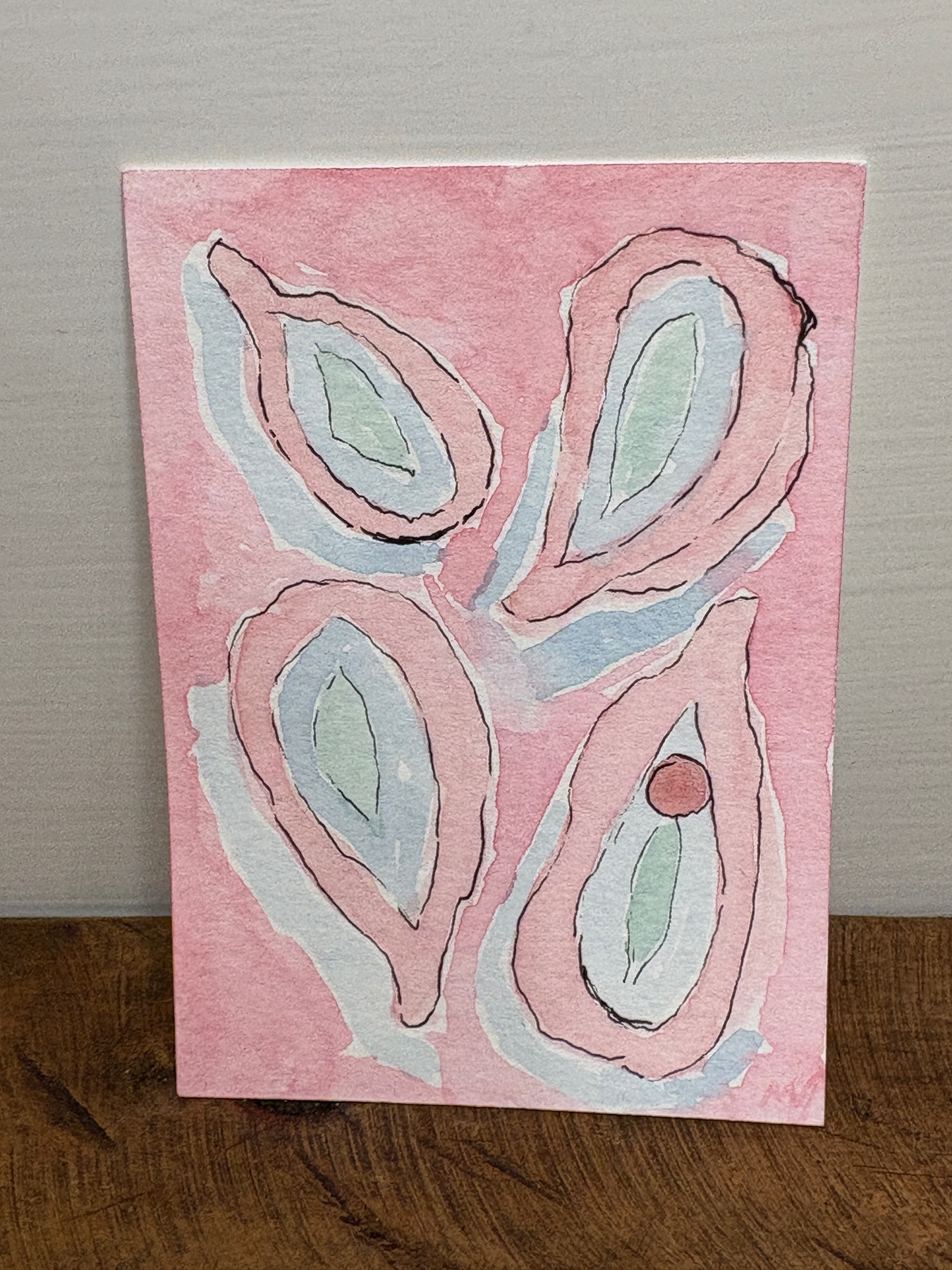 Oyster Positivity aceo art card