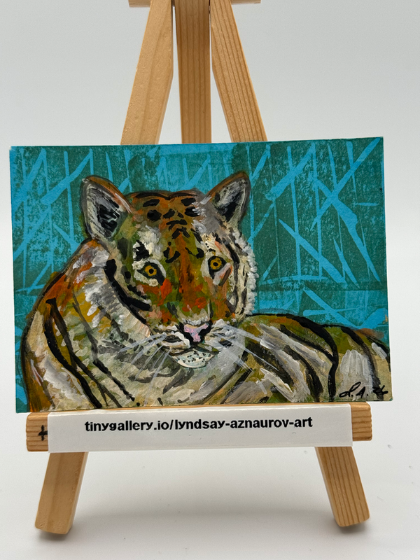 Tiger Original ACEO by Lyndsay Aznaurov aceo art card