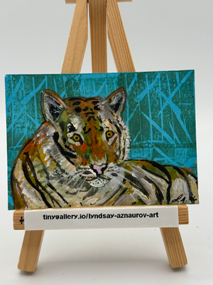 Tiger Original ACEO by Lyndsay Aznaurov aceo art card thumbnail 1