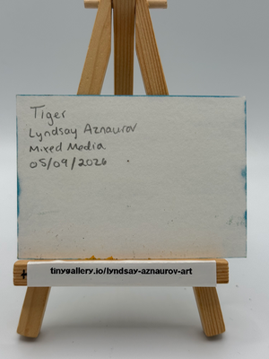 Tiger Original ACEO by Lyndsay Aznaurov aceo art card thumbnail 2