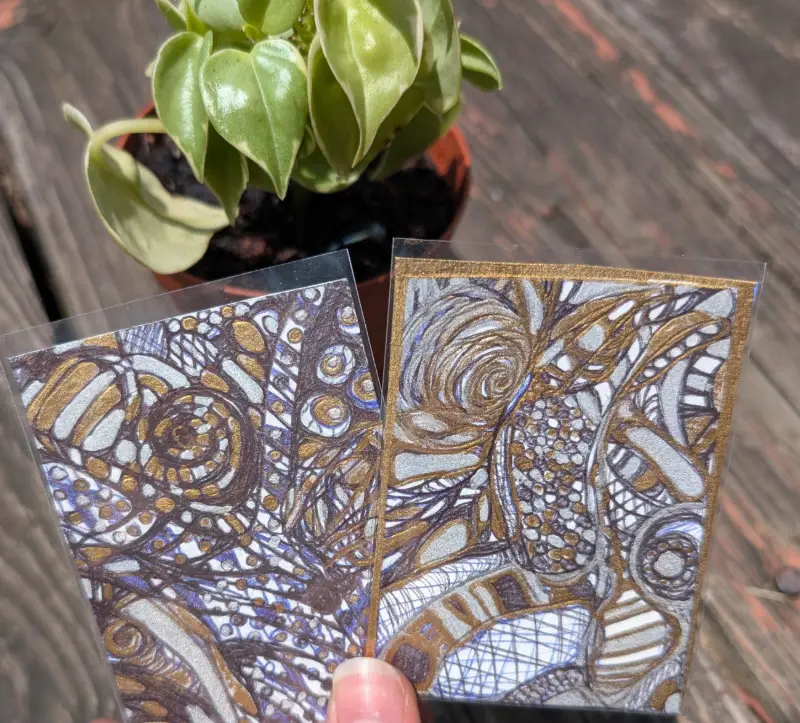 Metallic Abstract Bundle aceo art card